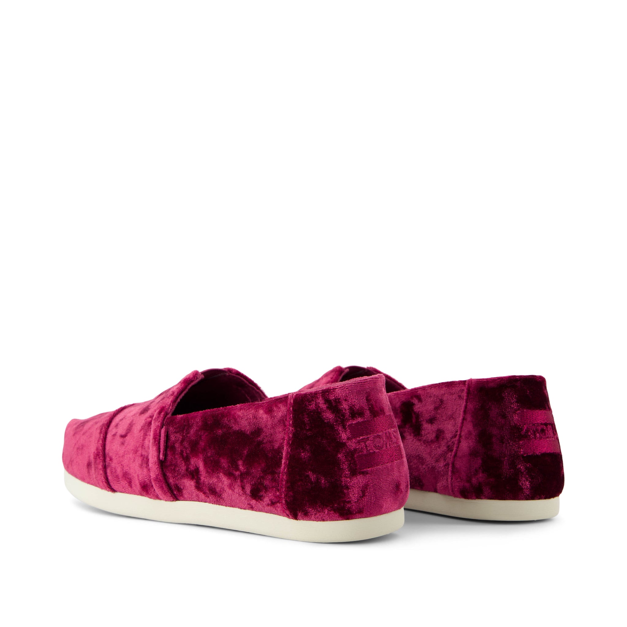 Alpargata Leatherwrap - Berry Burgundy Crushed Velvet Back View