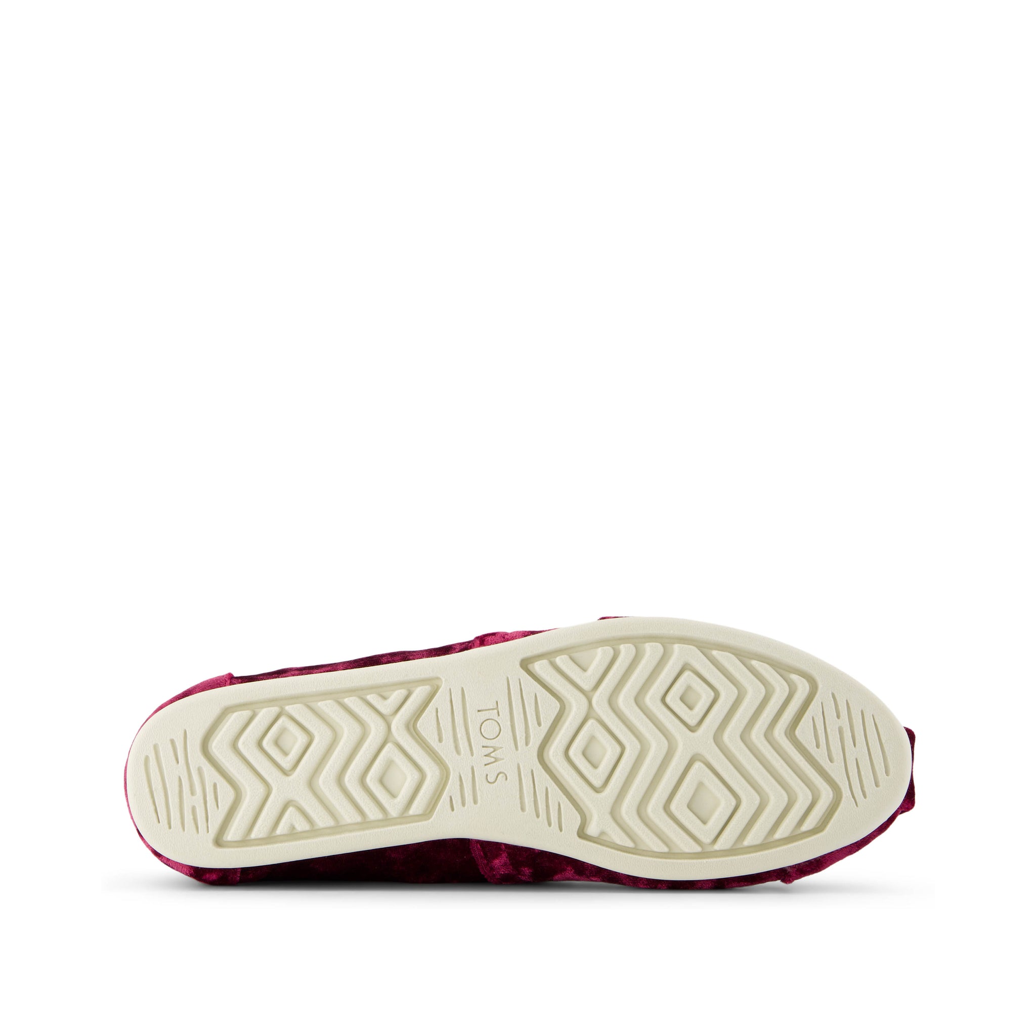 Alpargata Leatherwrap - Berry Burgundy Crushed Velvet Bottom Sole View