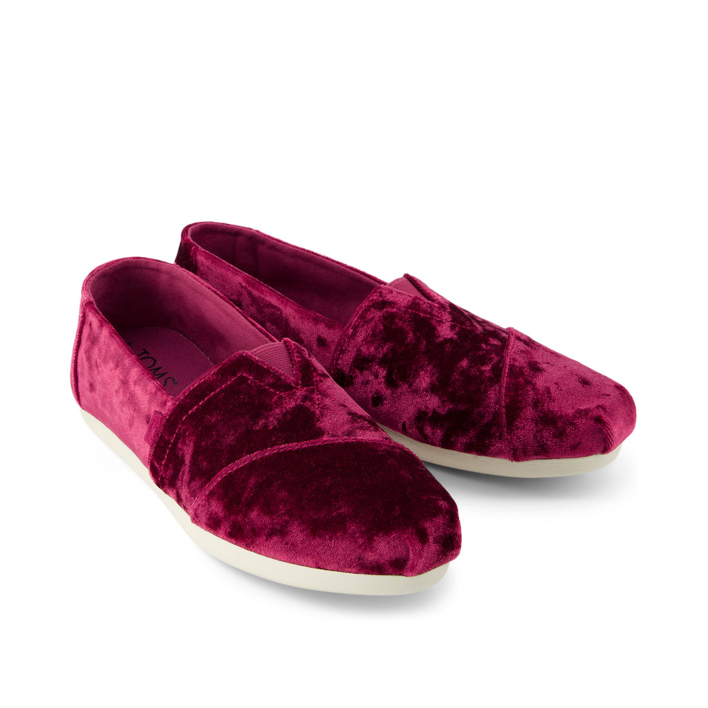 Alpargata Leatherwrap - Berry Burgundy Crushed Velvet Front View