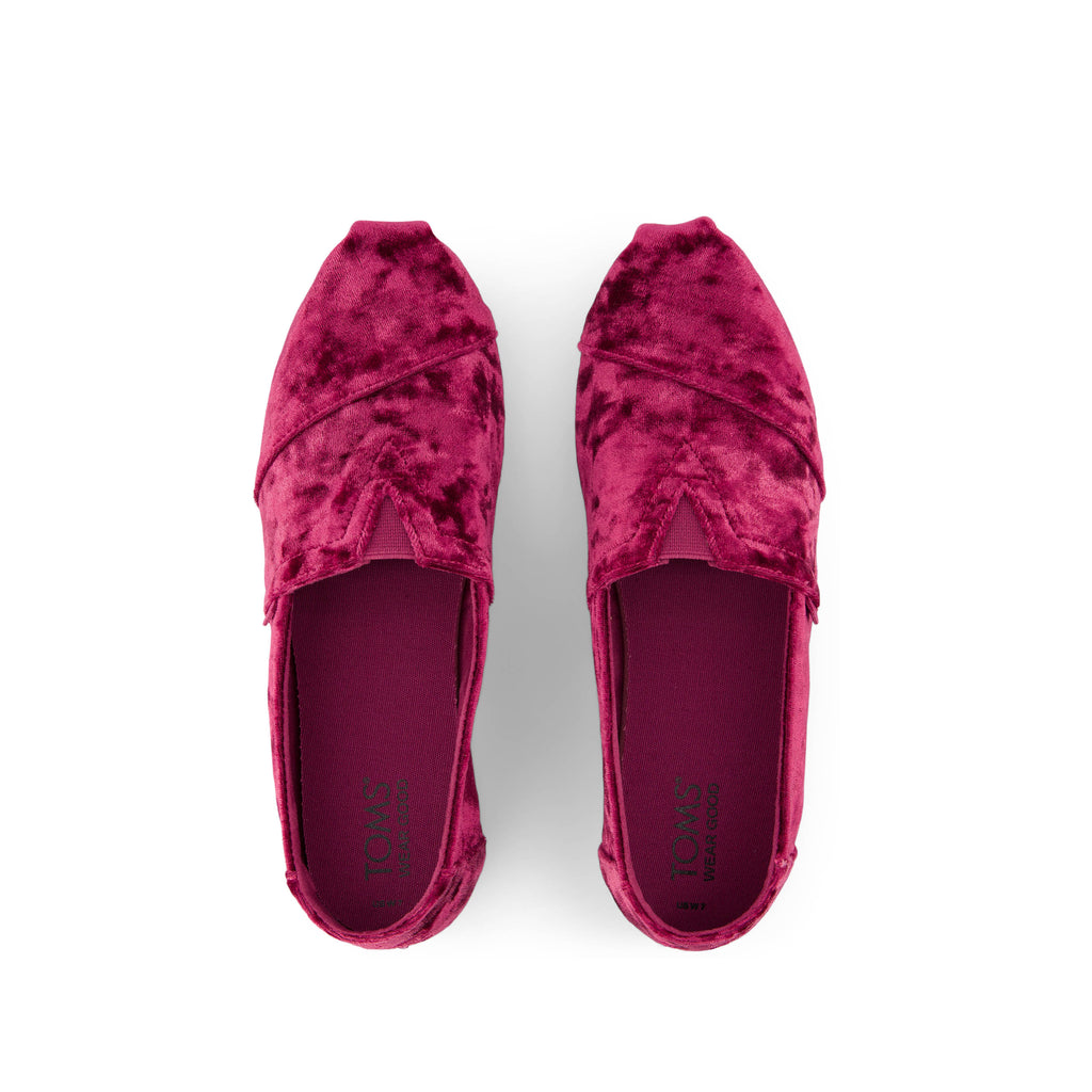 Alpargata Leatherwrap - Berry Burgundy Crushed Velvet Top View