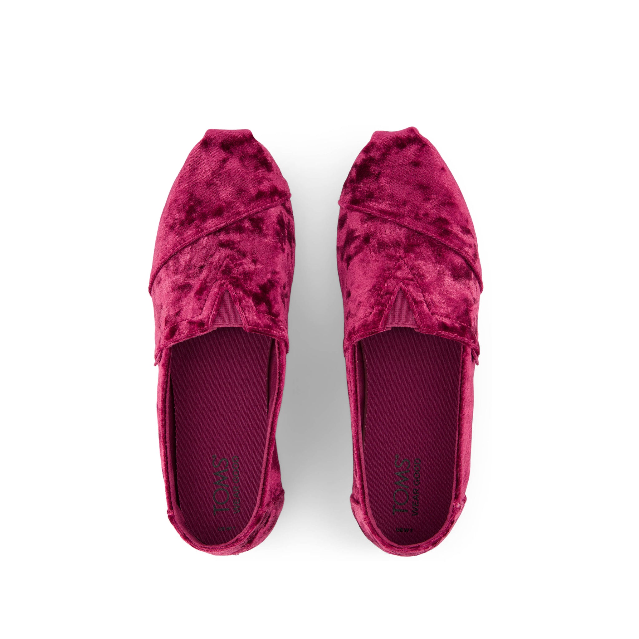 Alpargata Leatherwrap - Berry Burgundy Crushed Velvet Top View