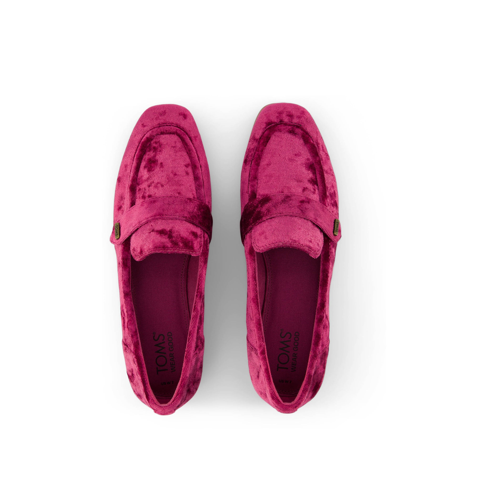 Lynette Loafer - Berry Burgundy Crushed Velvet Top View