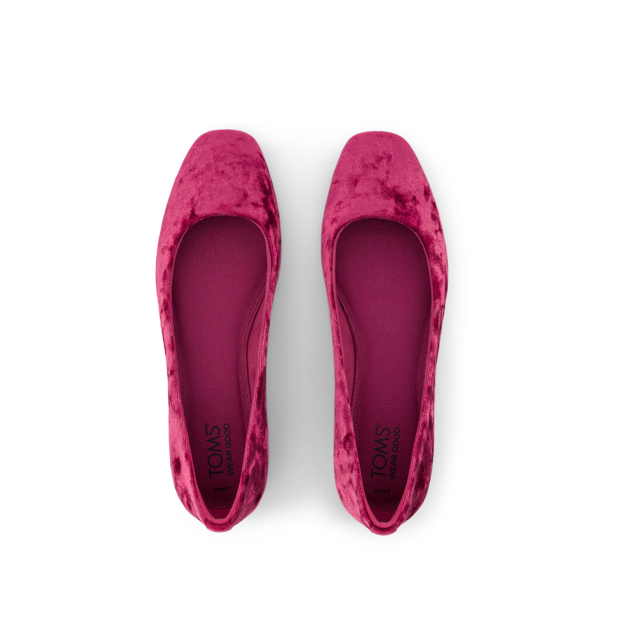 Briella Flat - Berry Burgundy Crushed Velvet Top View