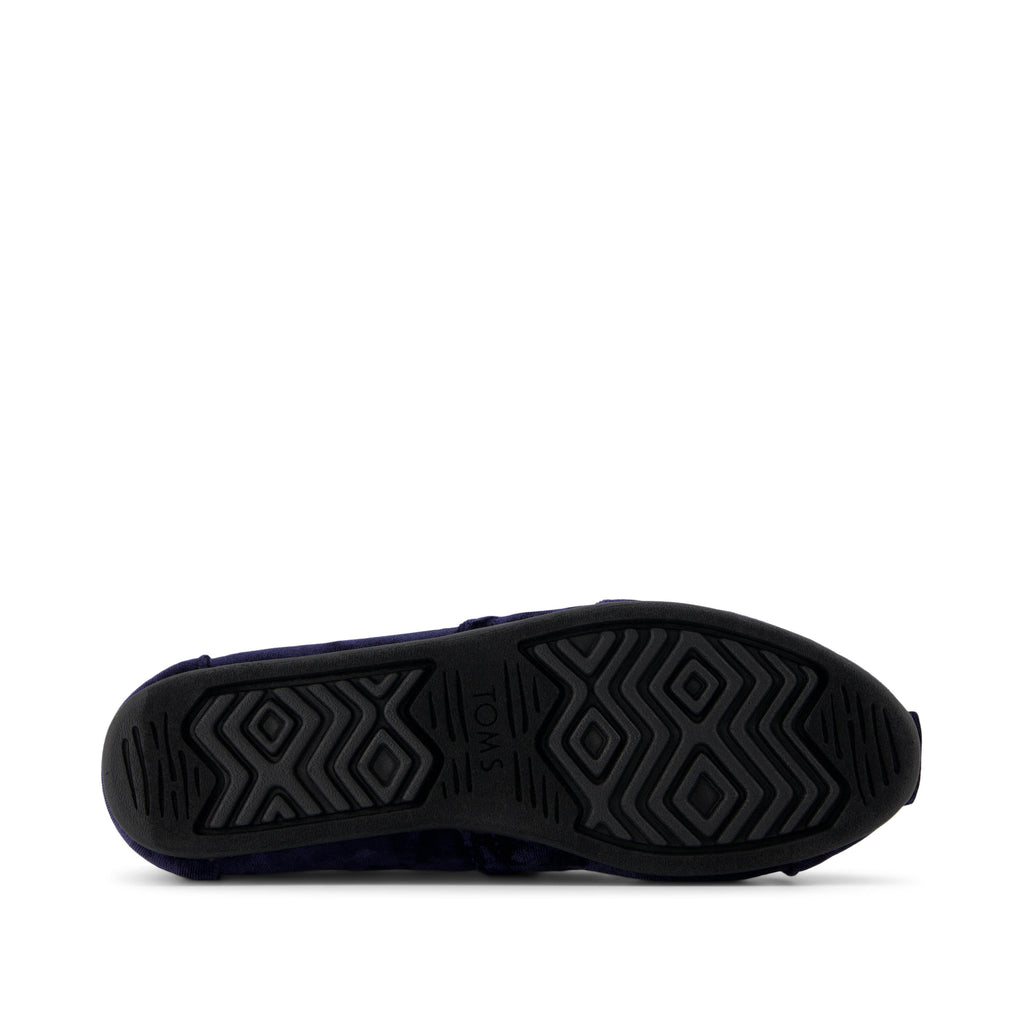 Alpargata Leatherwrap - Navy Crushed Velvet Bottom Sole View
