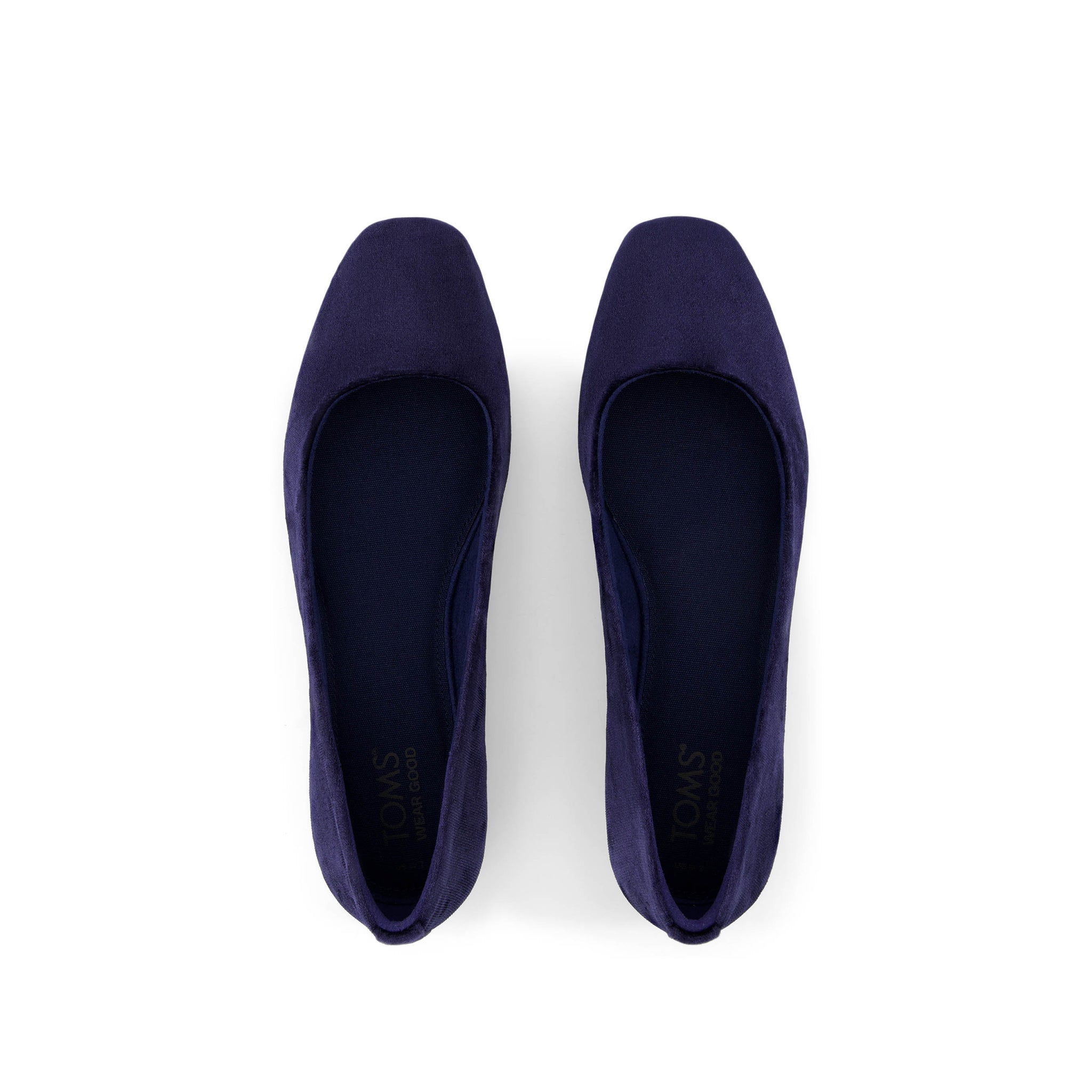 Briella Flat - Navy Crushed Velvet Top View