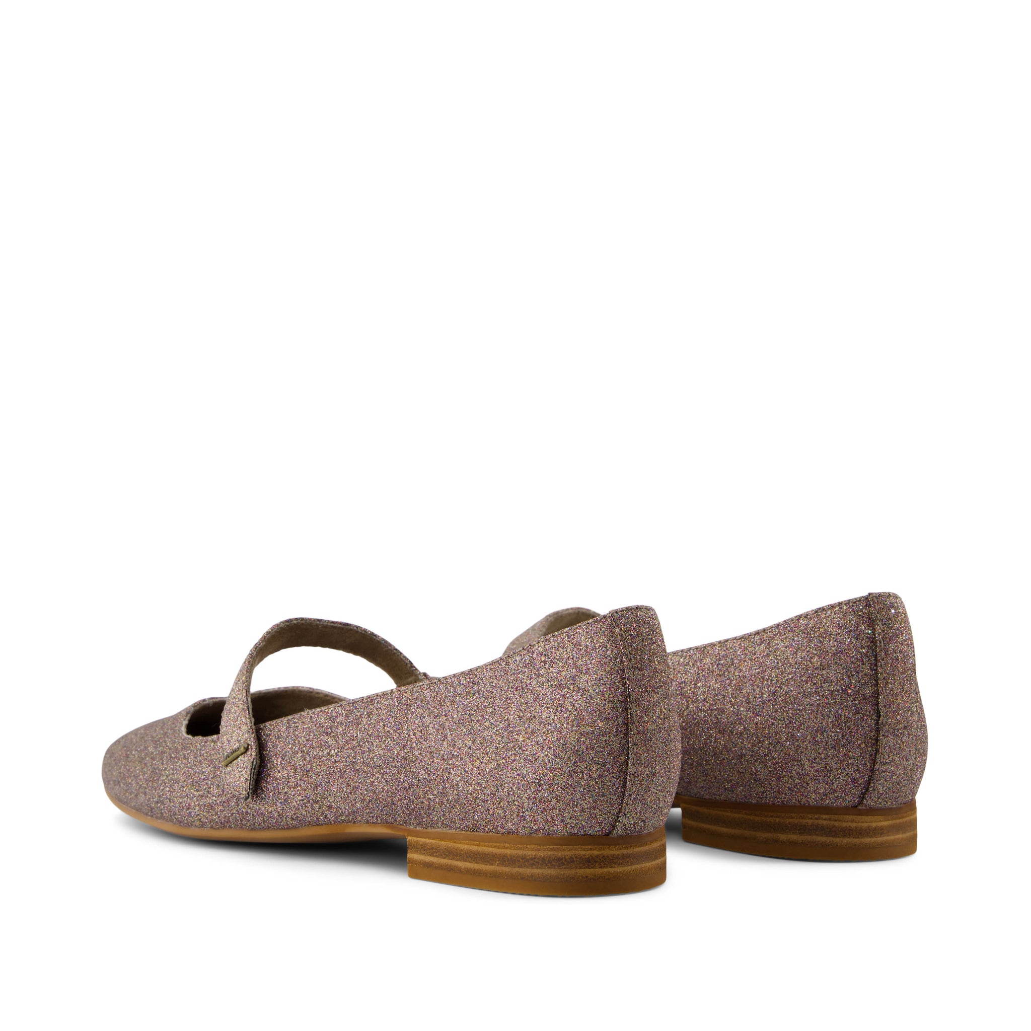 Bianca Flat - Champagne Rainbow Glitter Back View