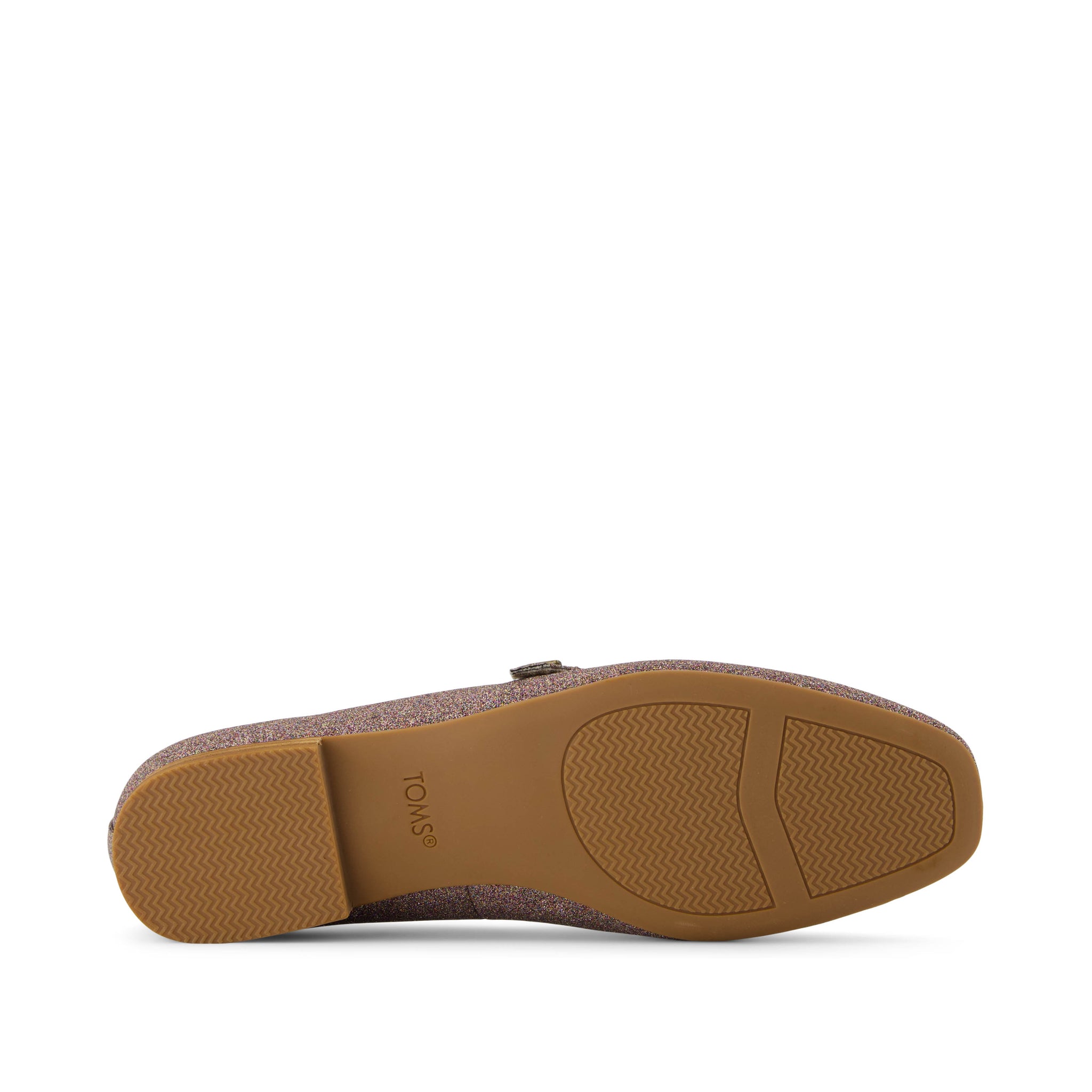 Bianca Flat - Champagne Rainbow Glitter Bottom Sole View