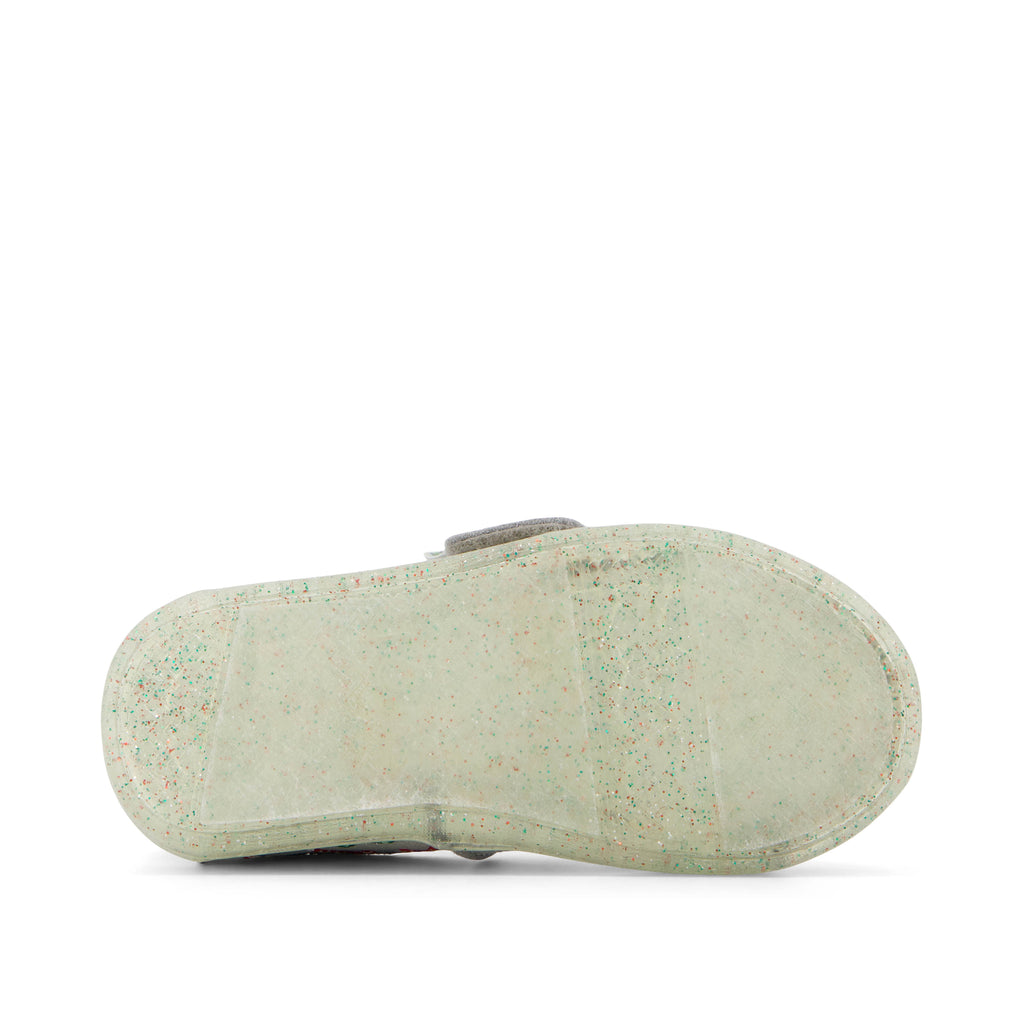 Alpargata Silver Shimmer Embroidered Candy Canes Toddler Shoe