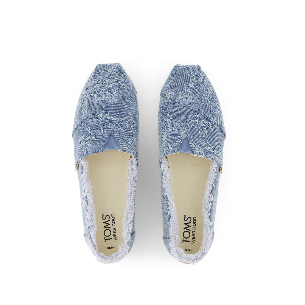 Alpargata Faded Sky Denim Floral Top View