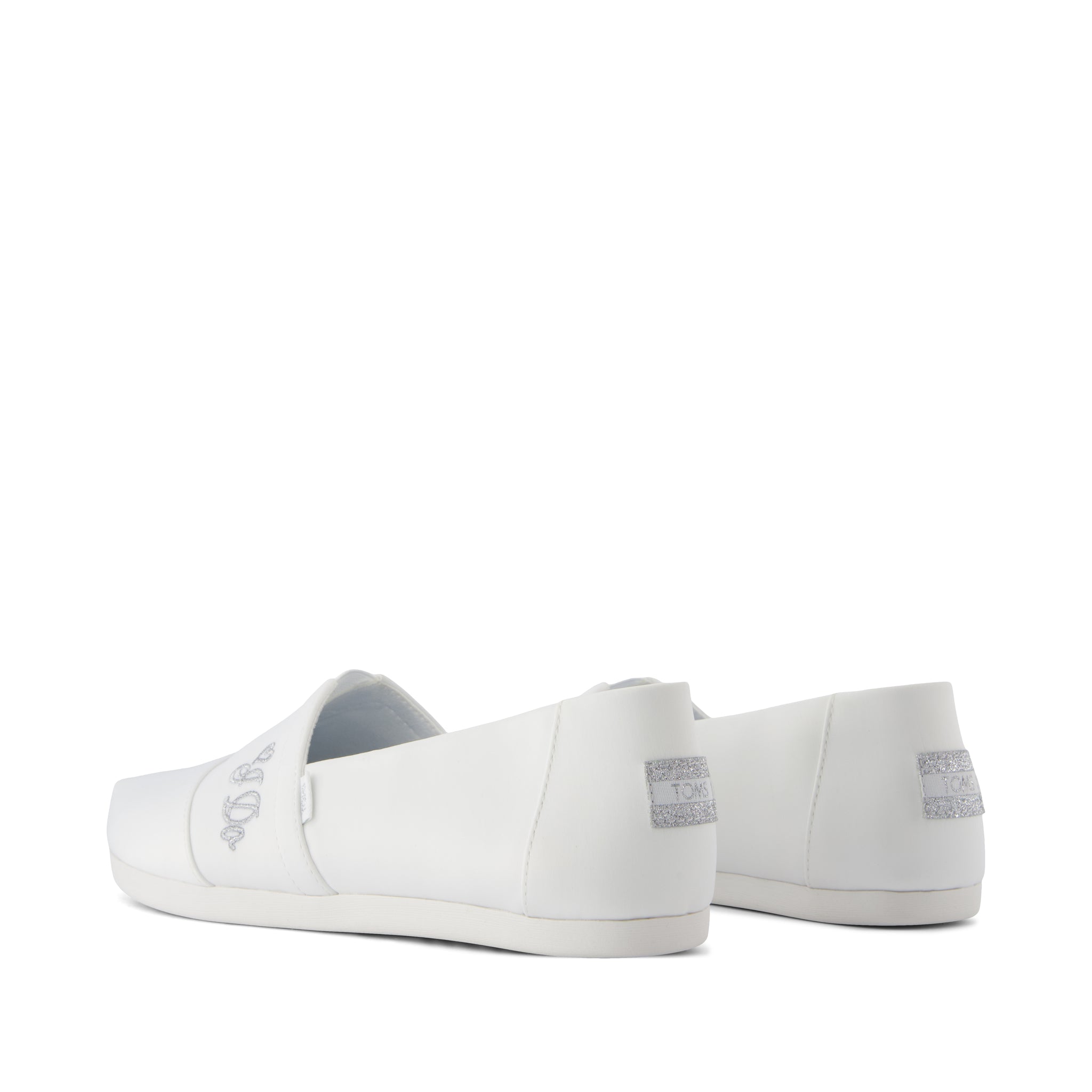 Alpargata Classic 3.0 - White Satin with I do Embroidery Back View