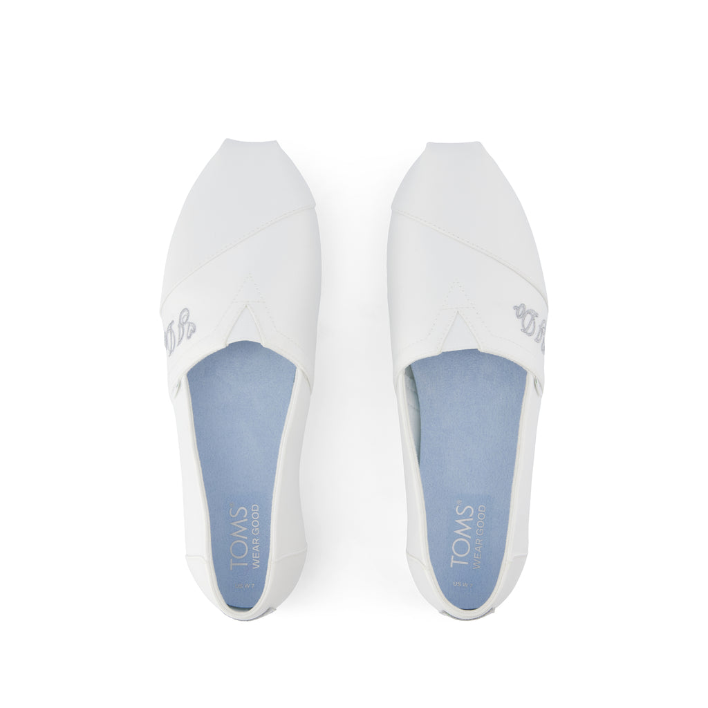 Alpargata Classic 3.0 - White Satin with I do Embroidery Top View