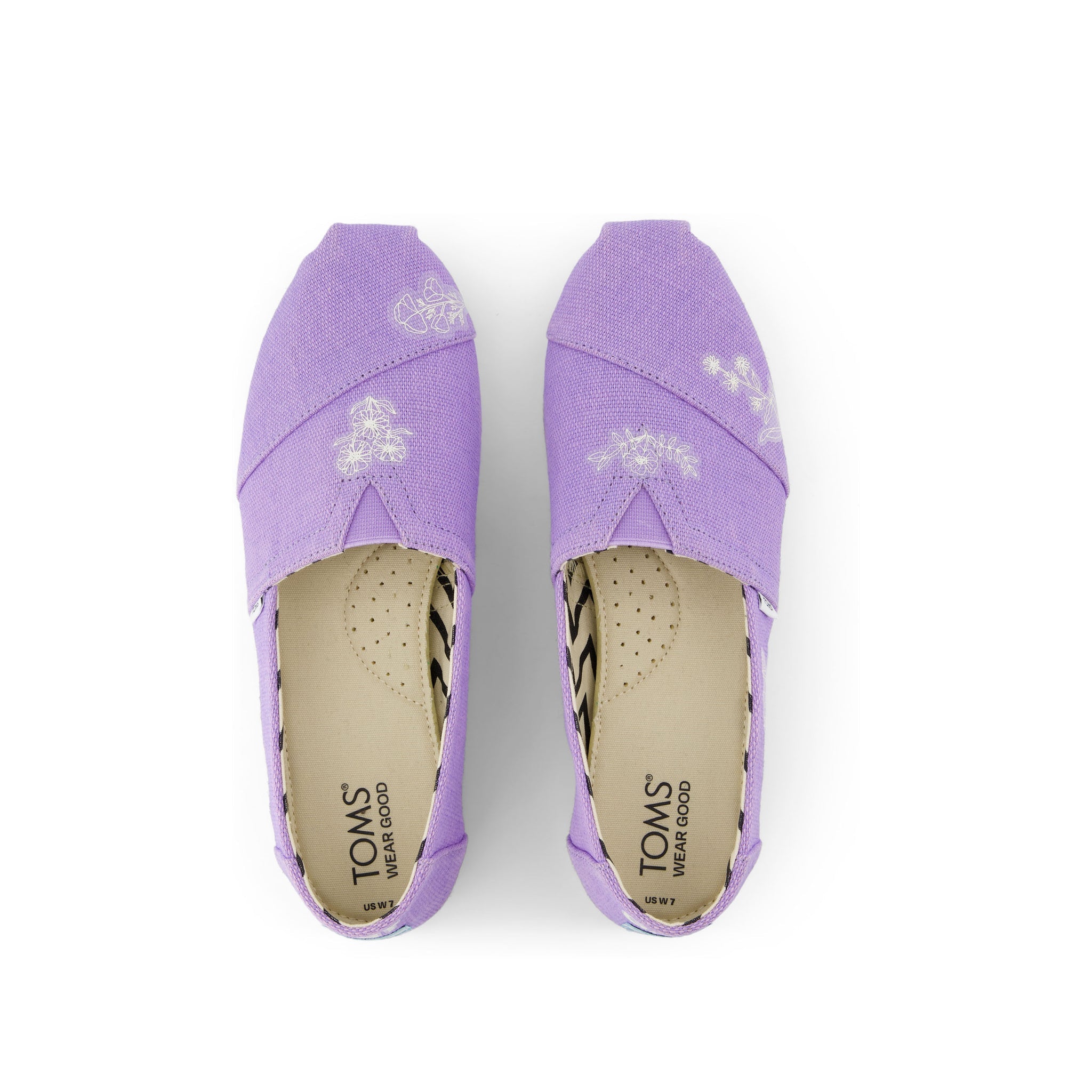 TOMS Dark Blue Floral Shoe Tattoos 2 Pack Top View