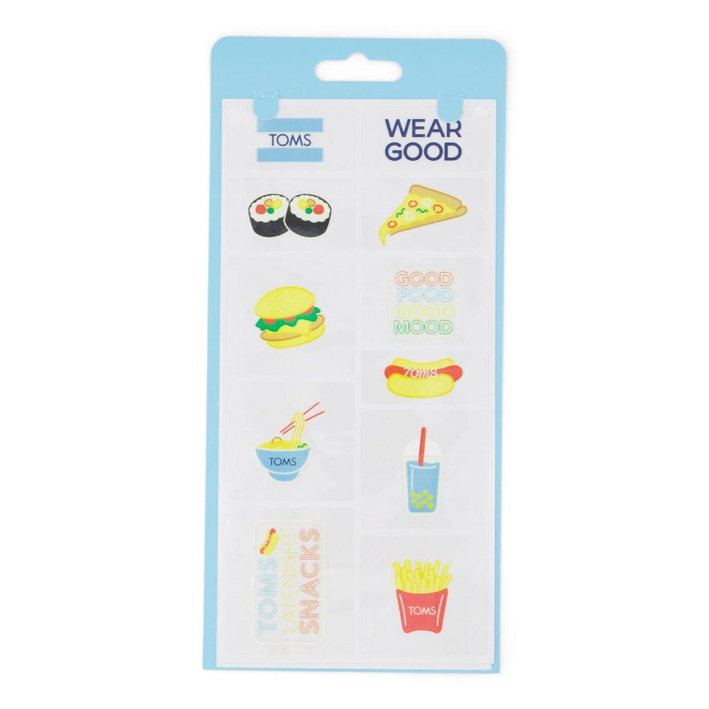 shoe tattoo stickers featuring glow in the dark snacks close up detail image