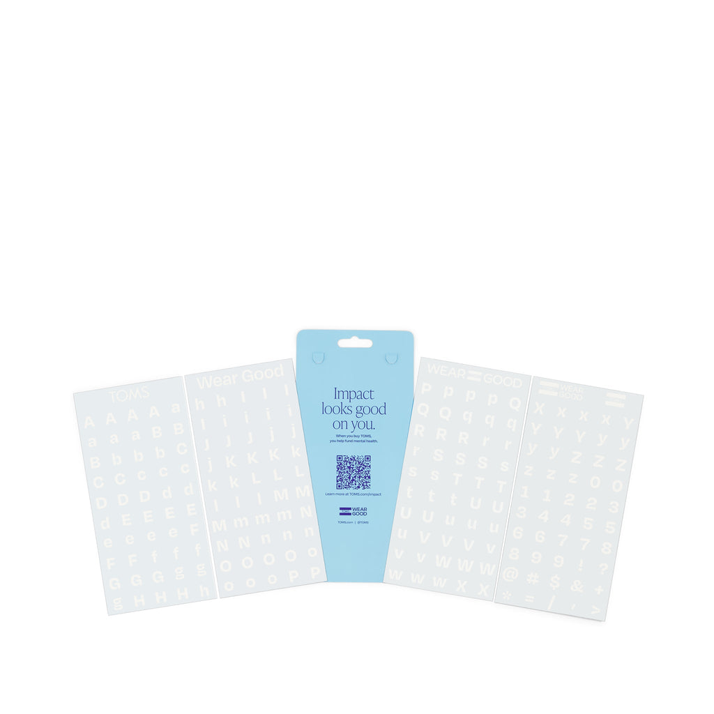 TOMS White Letters Shoe Tattoos  4 Pack