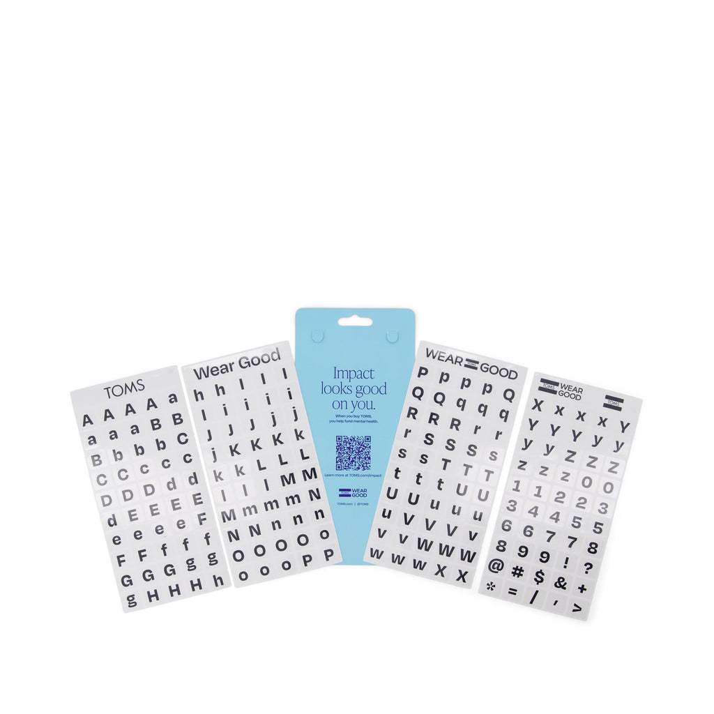 TOMS Blue Letters Shoe Tattoos 4 Pack