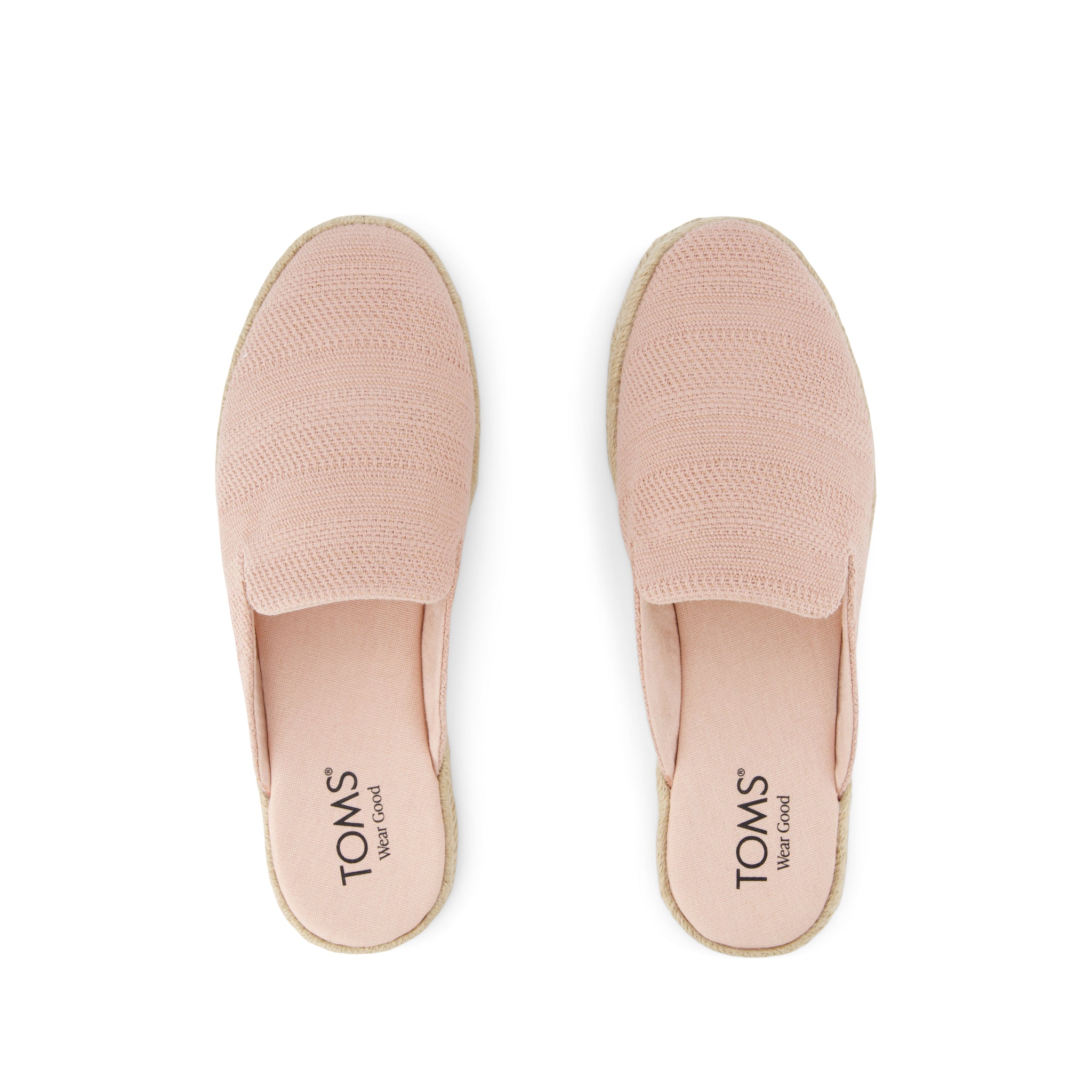 Santiago Mule Espadrille - Pale Rose Metallic Linen Stripe Top View