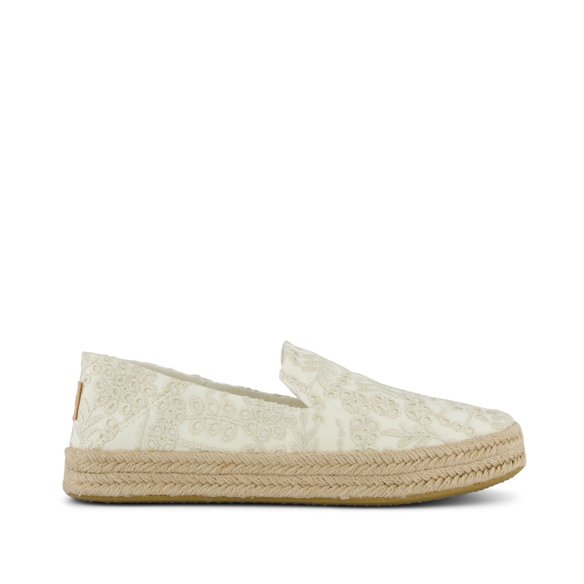 Carolina Espadrille - Egret Botanical Eyelet Side View