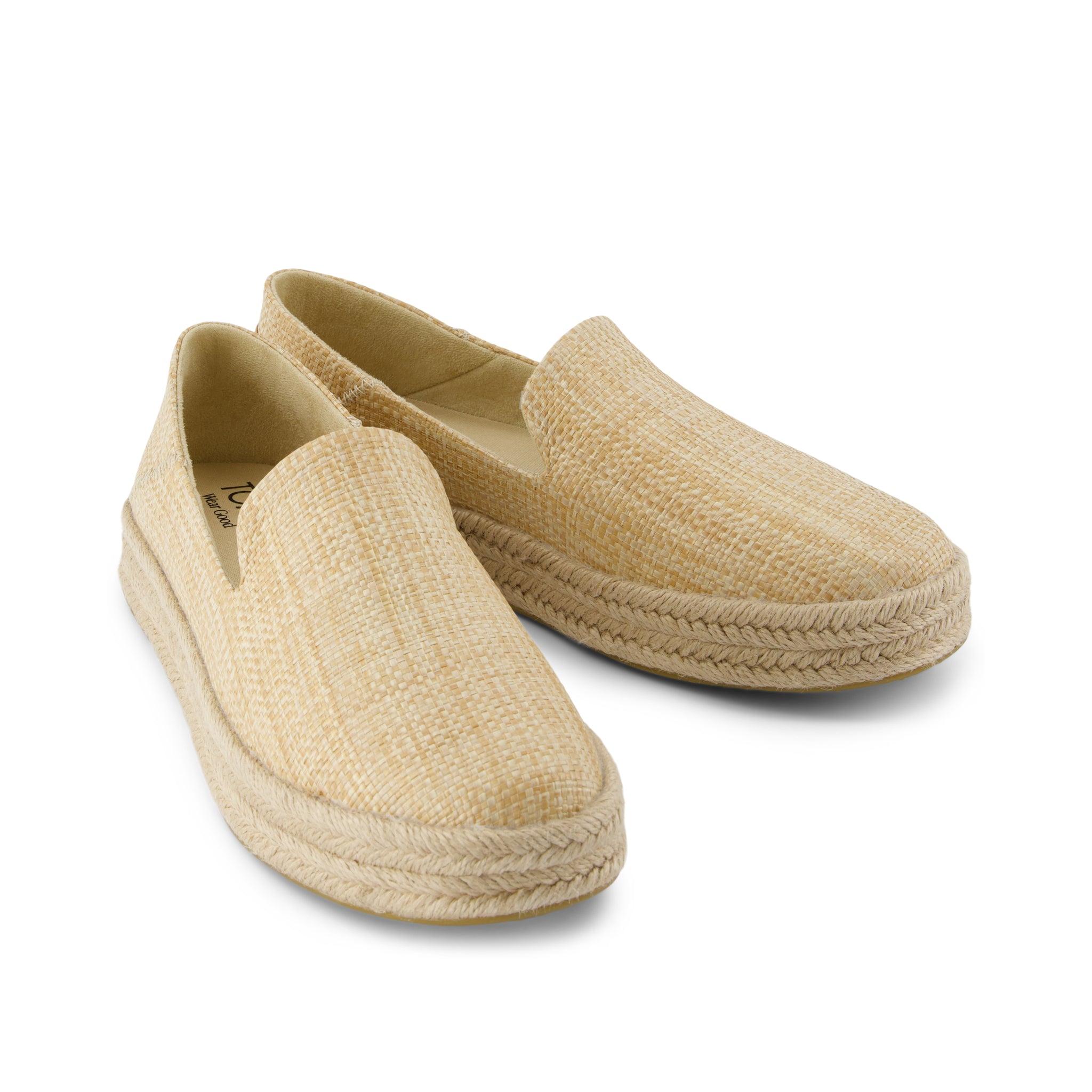 Carolina Espadrille - Almond Raffia Front View