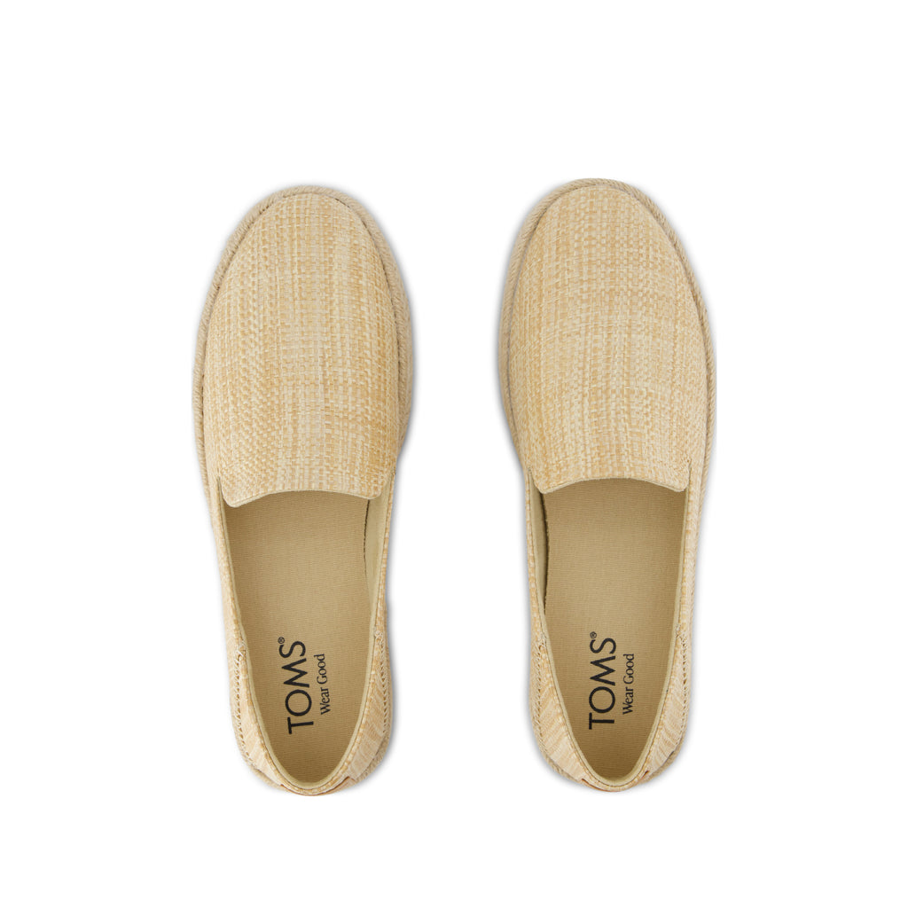 Carolina Espadrille - Almond Raffia Top View