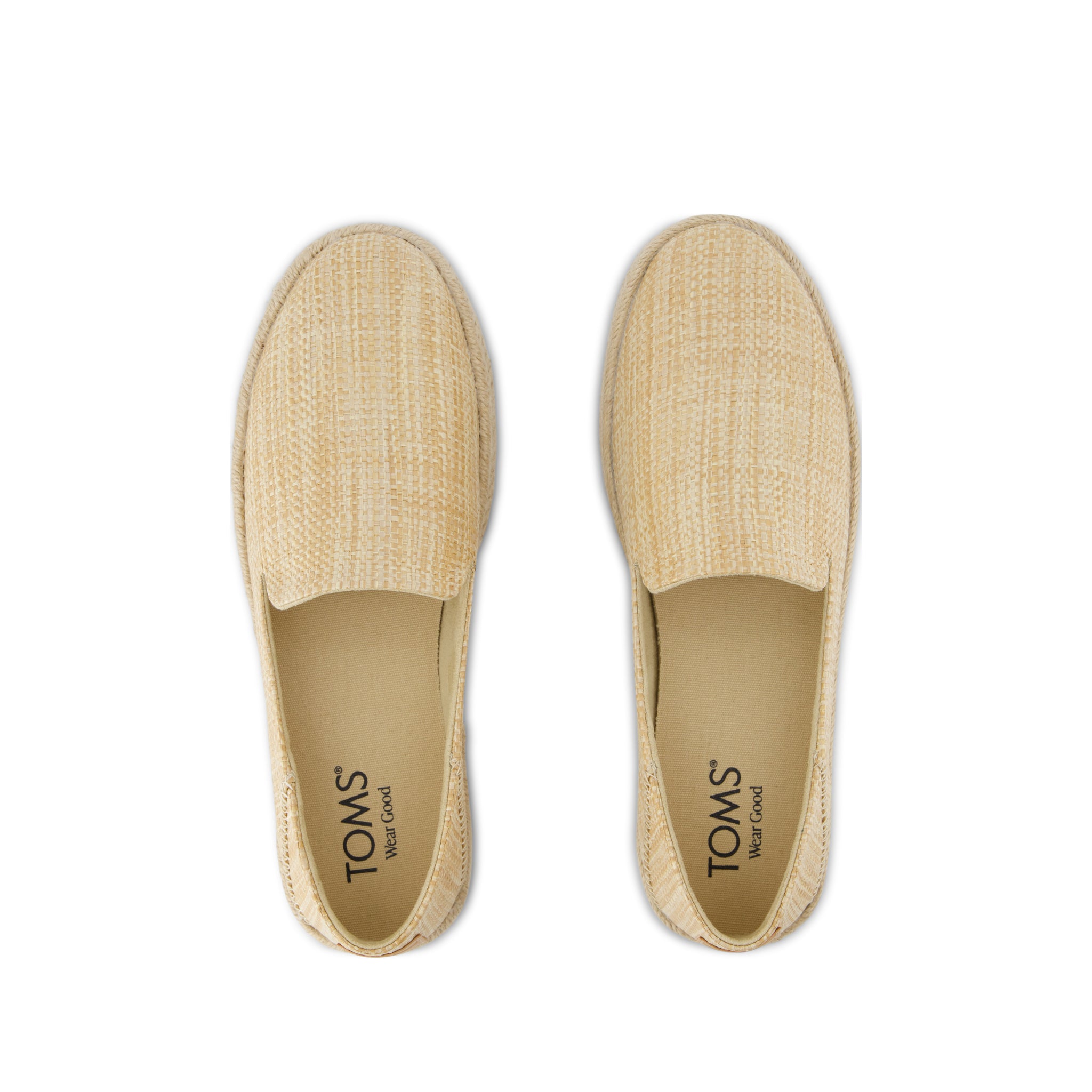 Carolina Espadrille - Almond Raffia Top View