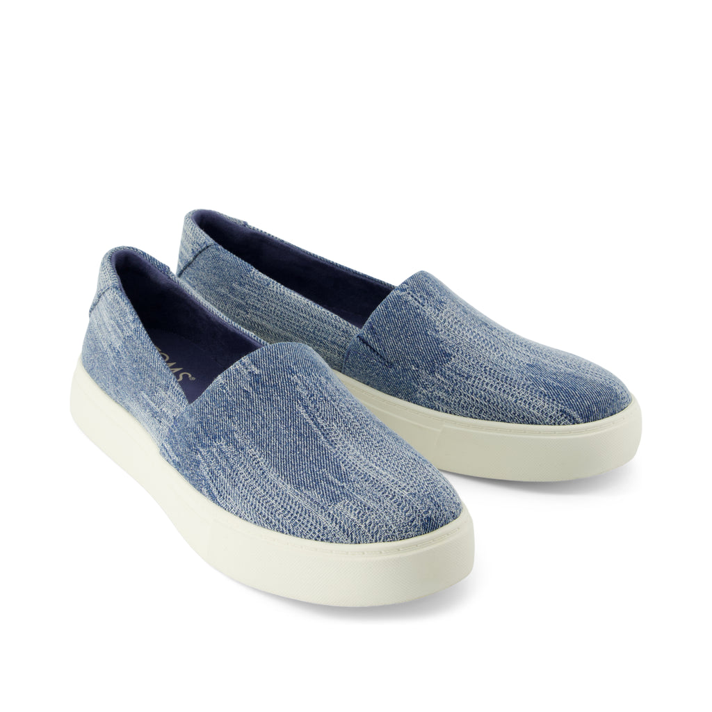 Kameron Slip On Sneaker - Dark Sky Textured Denim Front View