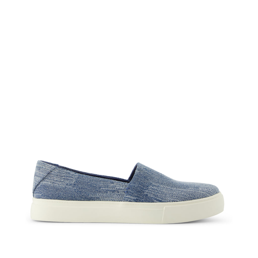 Kameron Slip On Sneaker - Dark Sky Textured Denim Side View