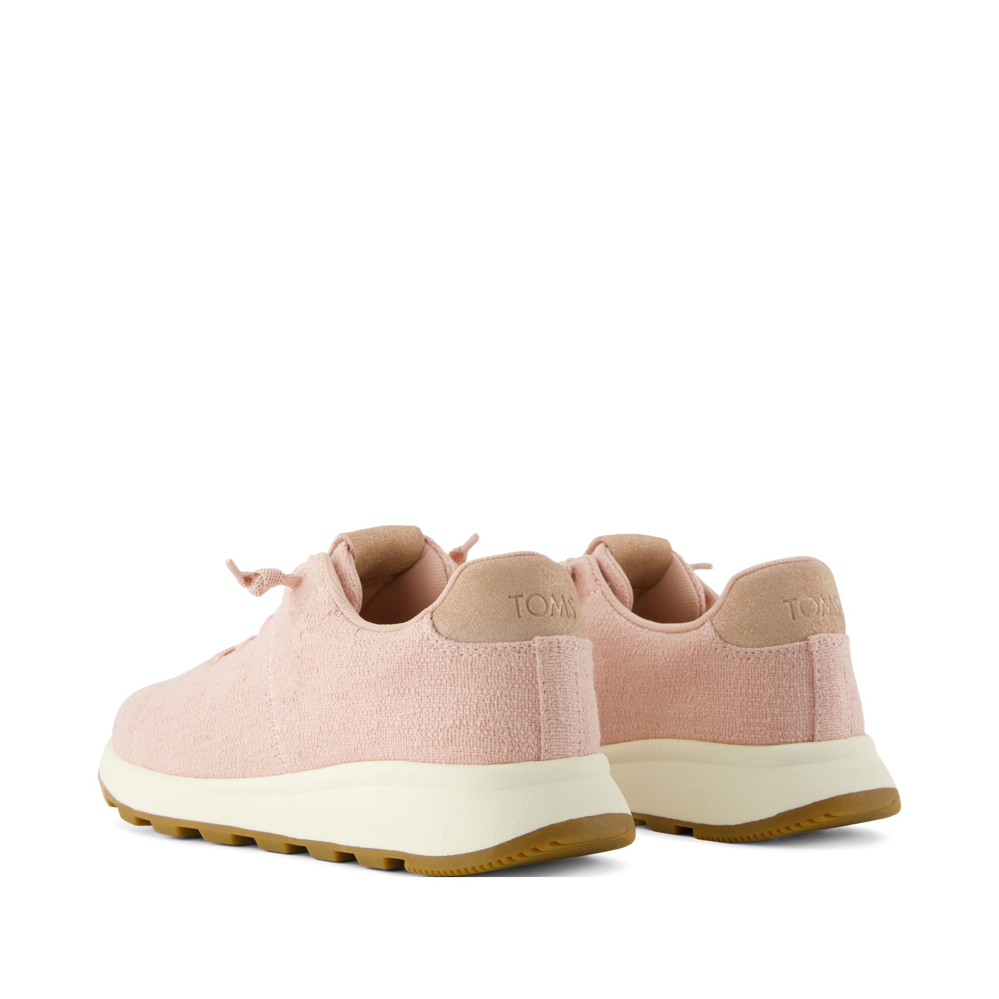 TRVL LITE Cabrillo Sneaker - Water Repellent Pale Rose Two Tone Slub and Metallic Suede Back View