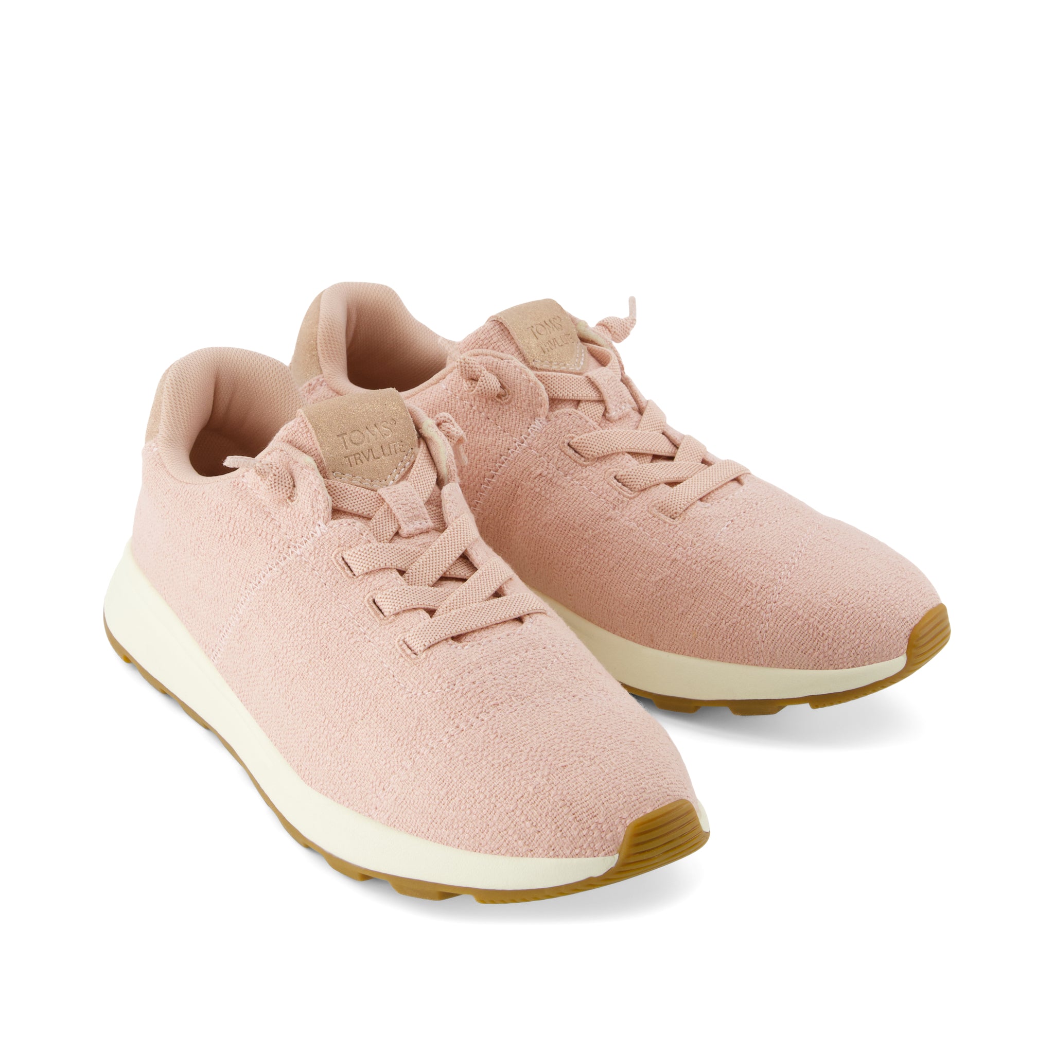 TRVL LITE Cabrillo Sneaker - Water Repellent Pale Rose Two Tone Slub and Metallic Suede Front View