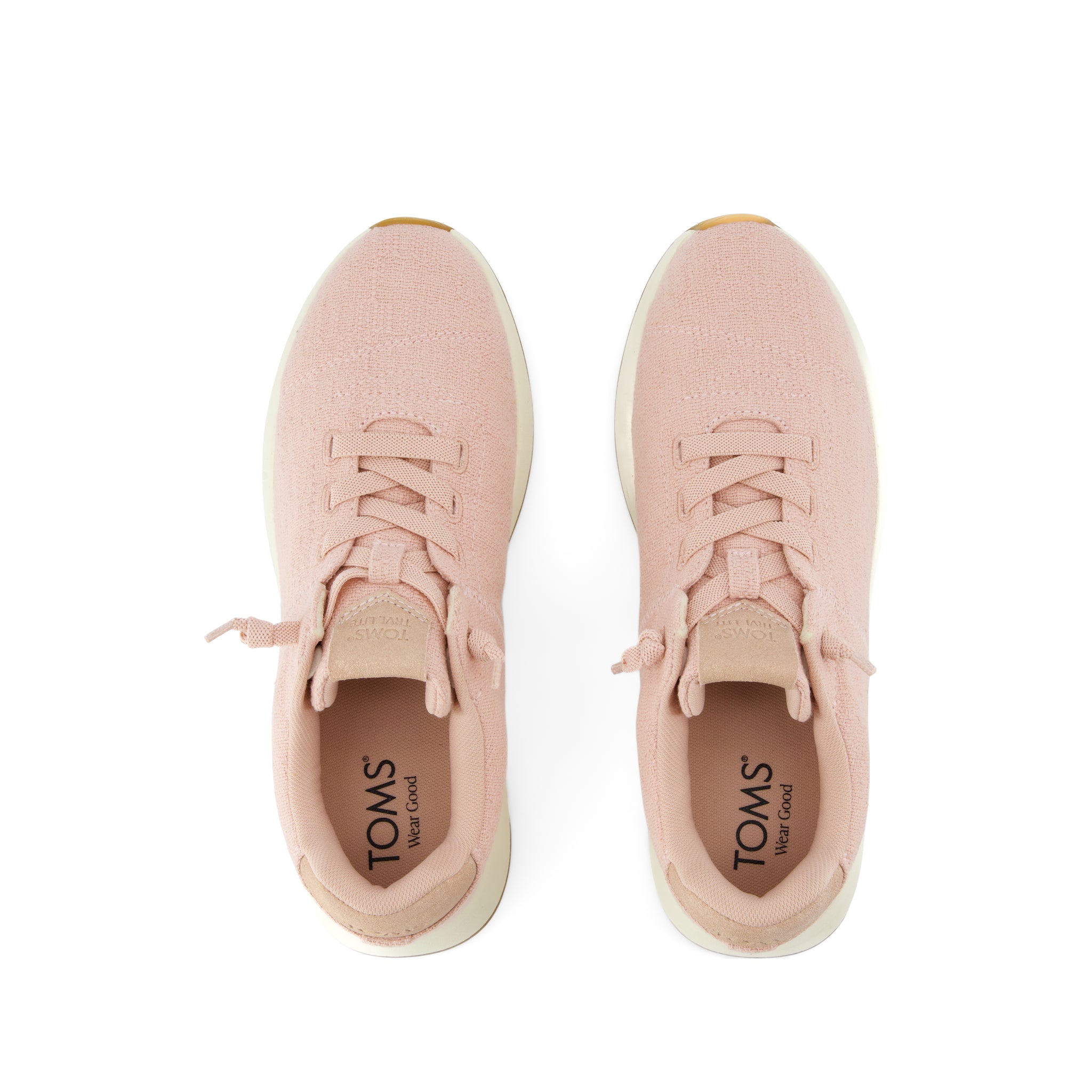 TRVL LITE Cabrillo Sneaker - Water Repellent Pale Rose Two Tone Slub and Metallic Suede Top View