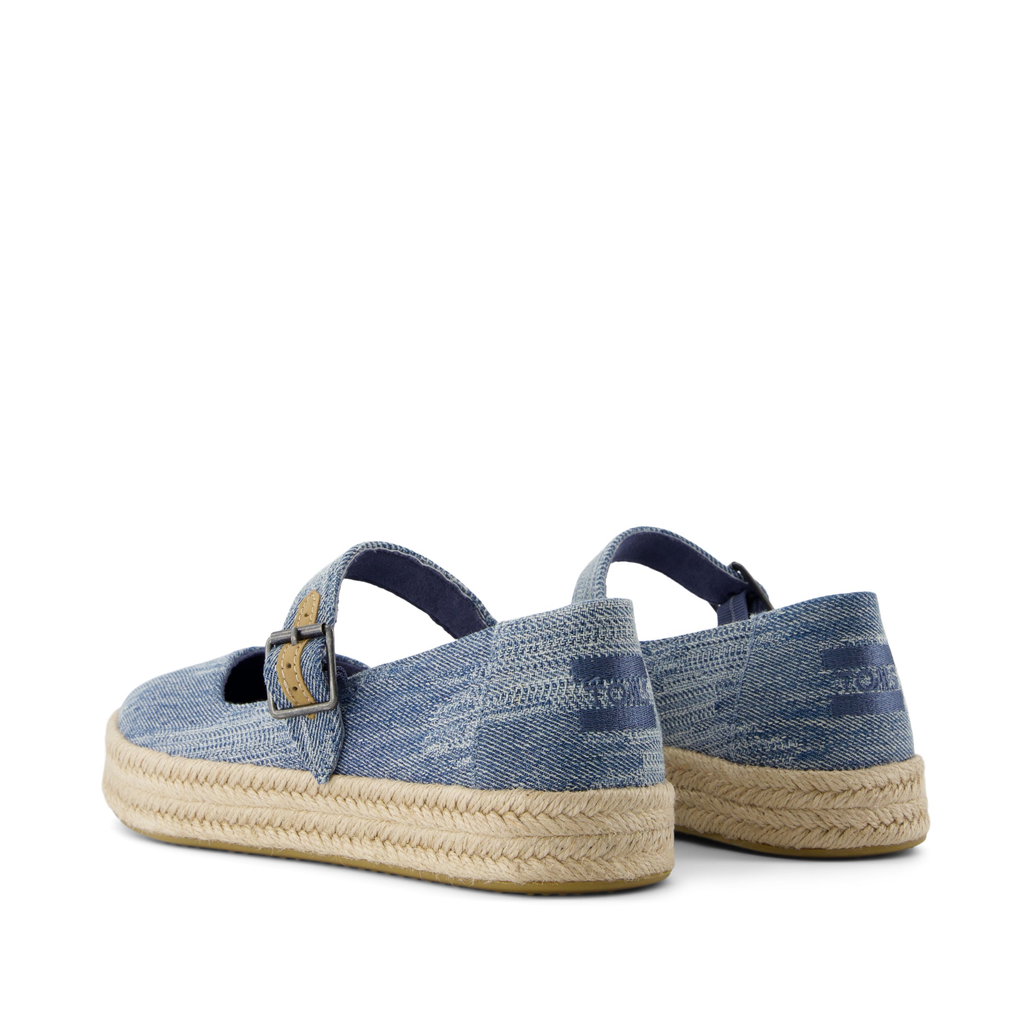 Carolina Mary Jane Espadrille - Dark Sky Textured Denim Back View