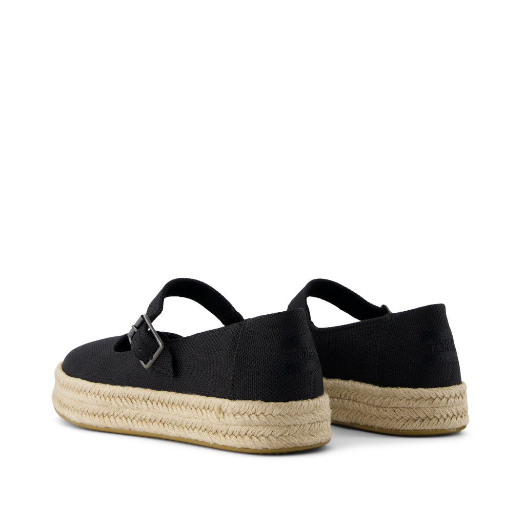 Carolina Mary Jane Espadrille - Black Heavy Canvas Back View