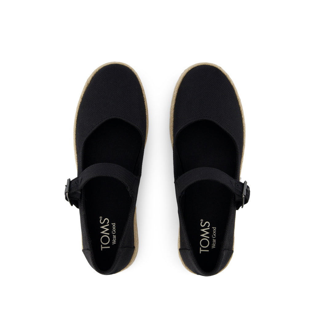 Carolina Mary Jane Espadrille - Black Heavy Canvas Top View