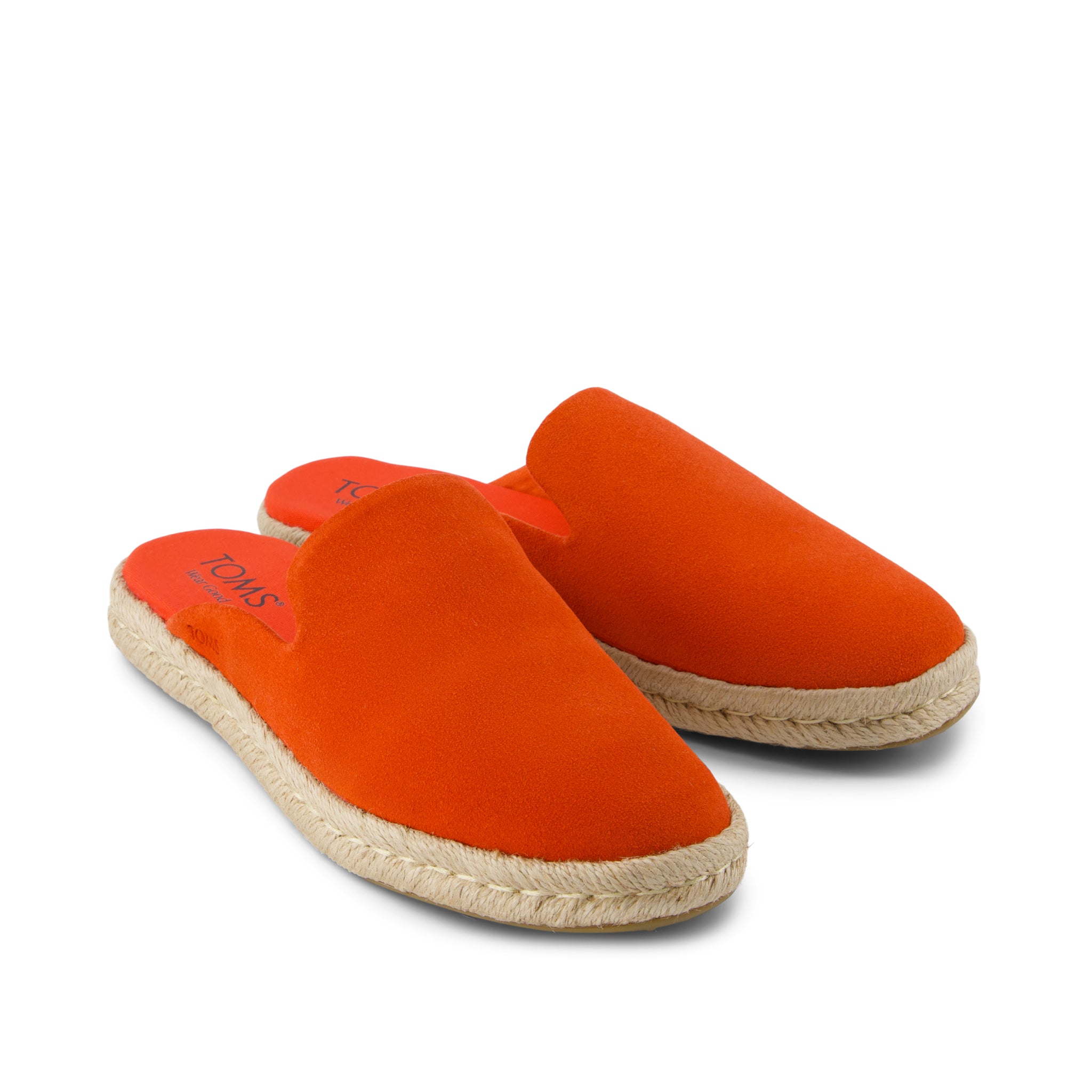 Santiago Mule Espadrille - Flame Suede Front View