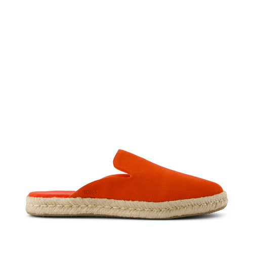 Santiago Mule Espadrille - Flame Suede Side View