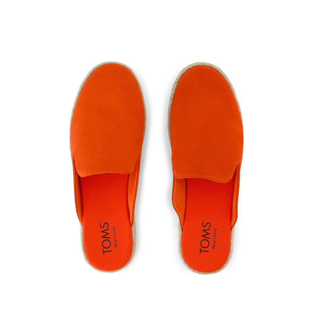 Santiago Mule Espadrille - Flame Suede Top View