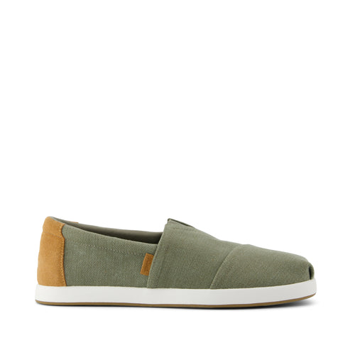 Alp FWD - Vetiver Grey Herringbone Canvas and  Tan Suede Side View