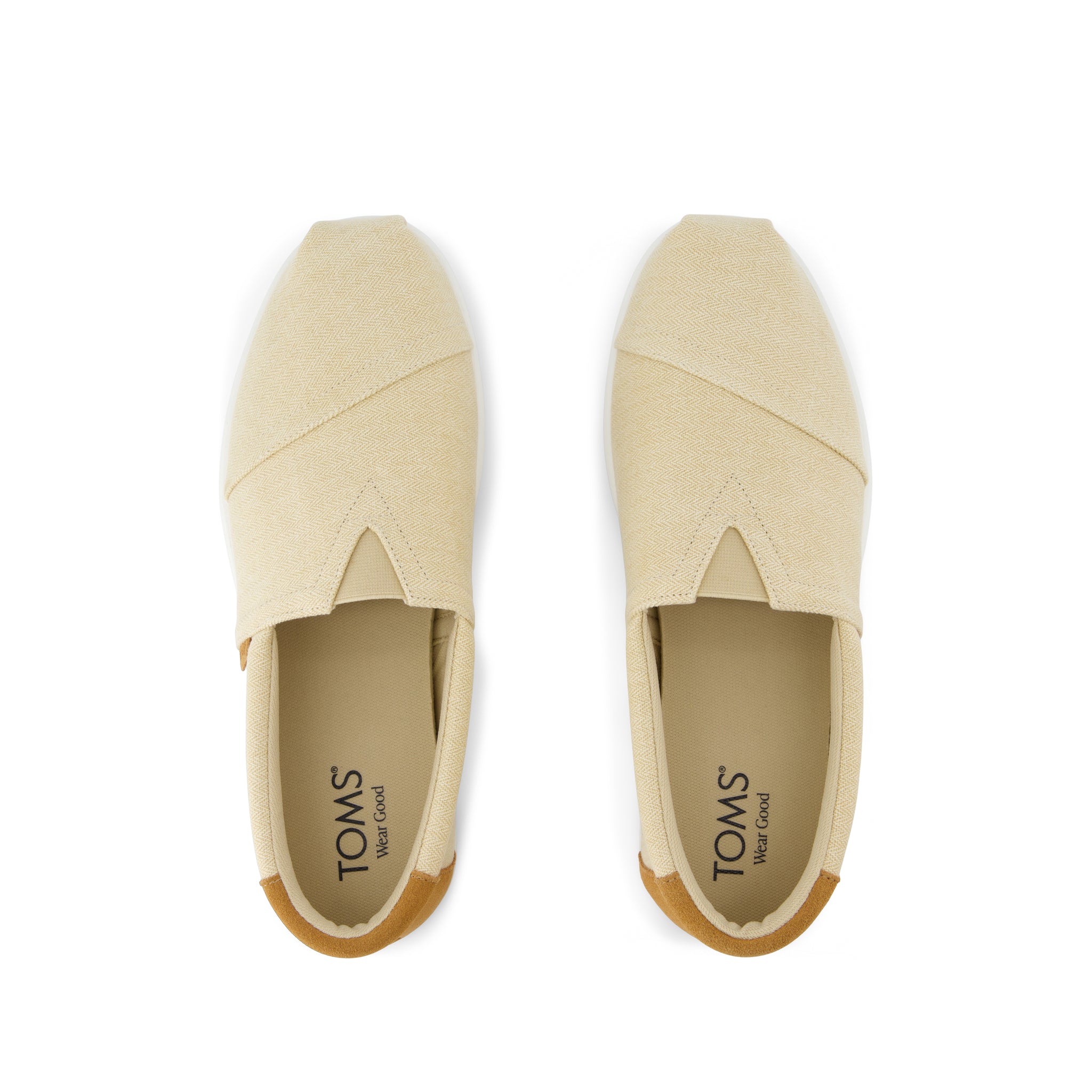 Alp FWD - Almond Herringbone Canvas and  Tan Suede Top View