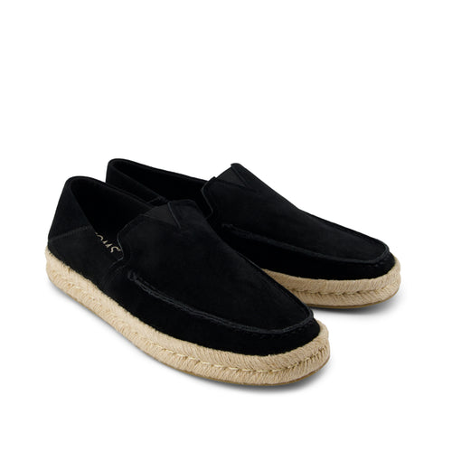 Alonso Rope Loafer - Black Suede Front View