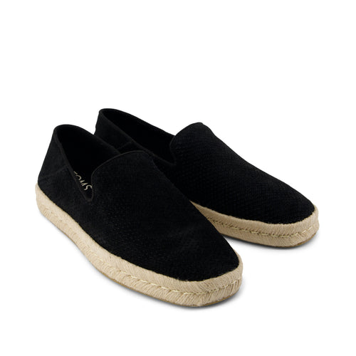 Santiago Loafer - Black Diamond Perforated Suede Front View