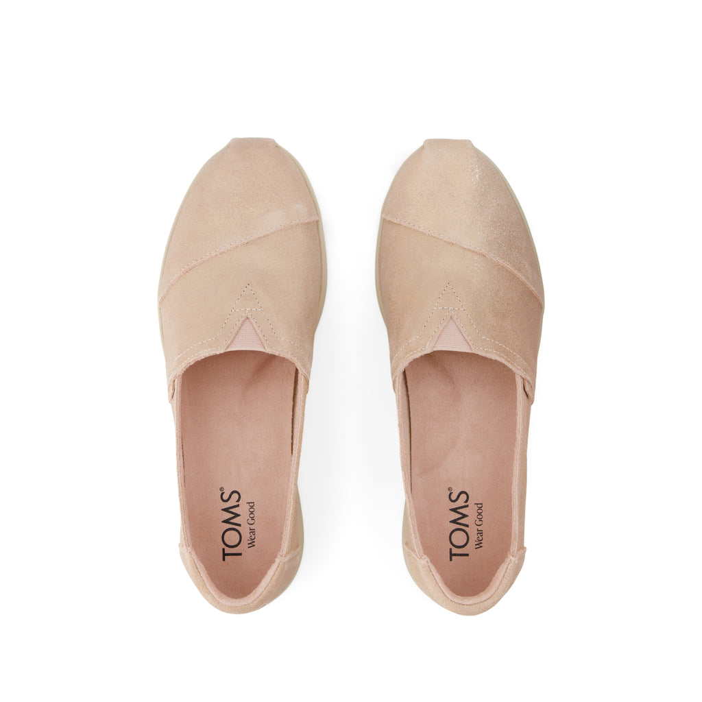 Alpargata Plus - Pale Rose Metallic Suede Top View