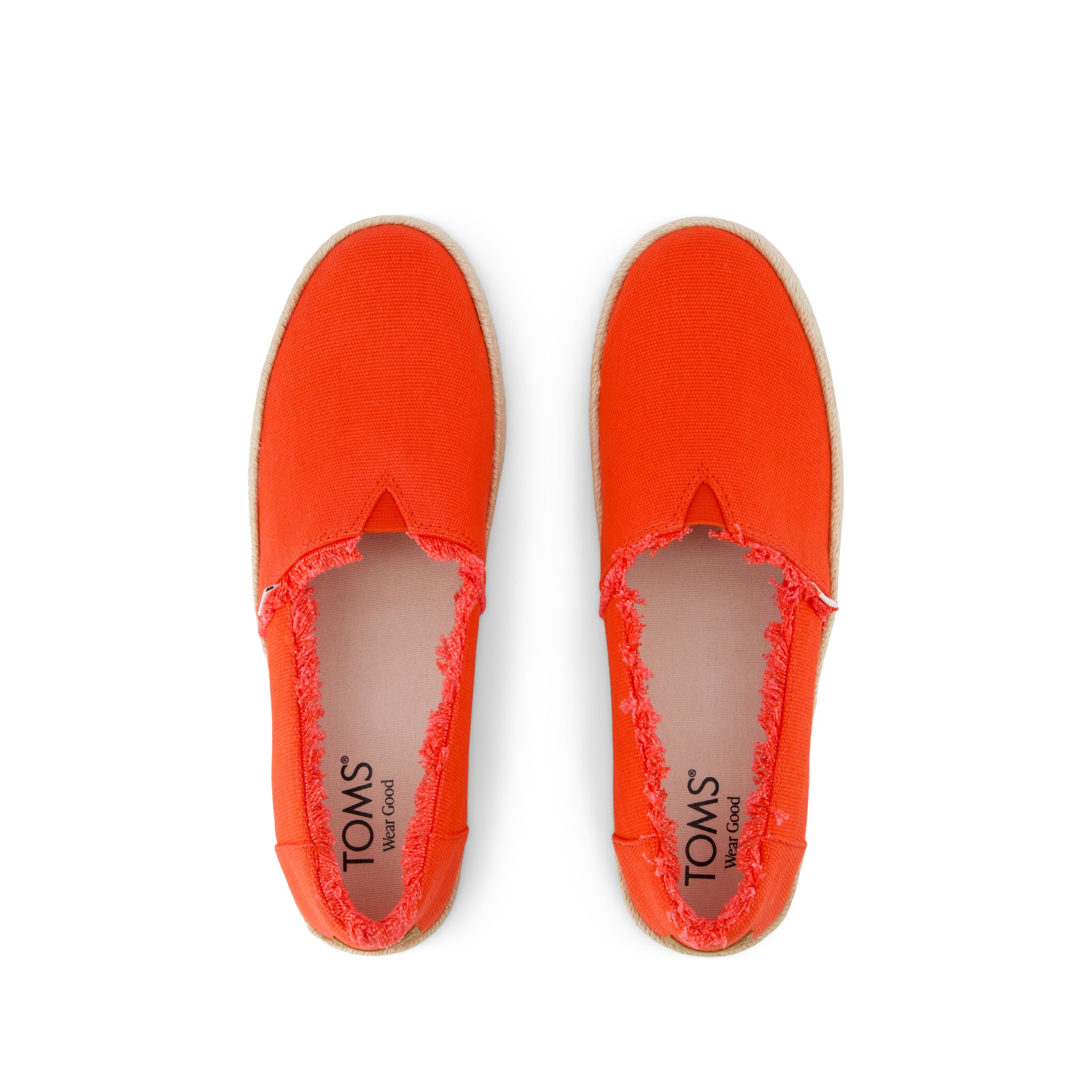 Valencia Platform Espadrille - Flame Canvas Top View