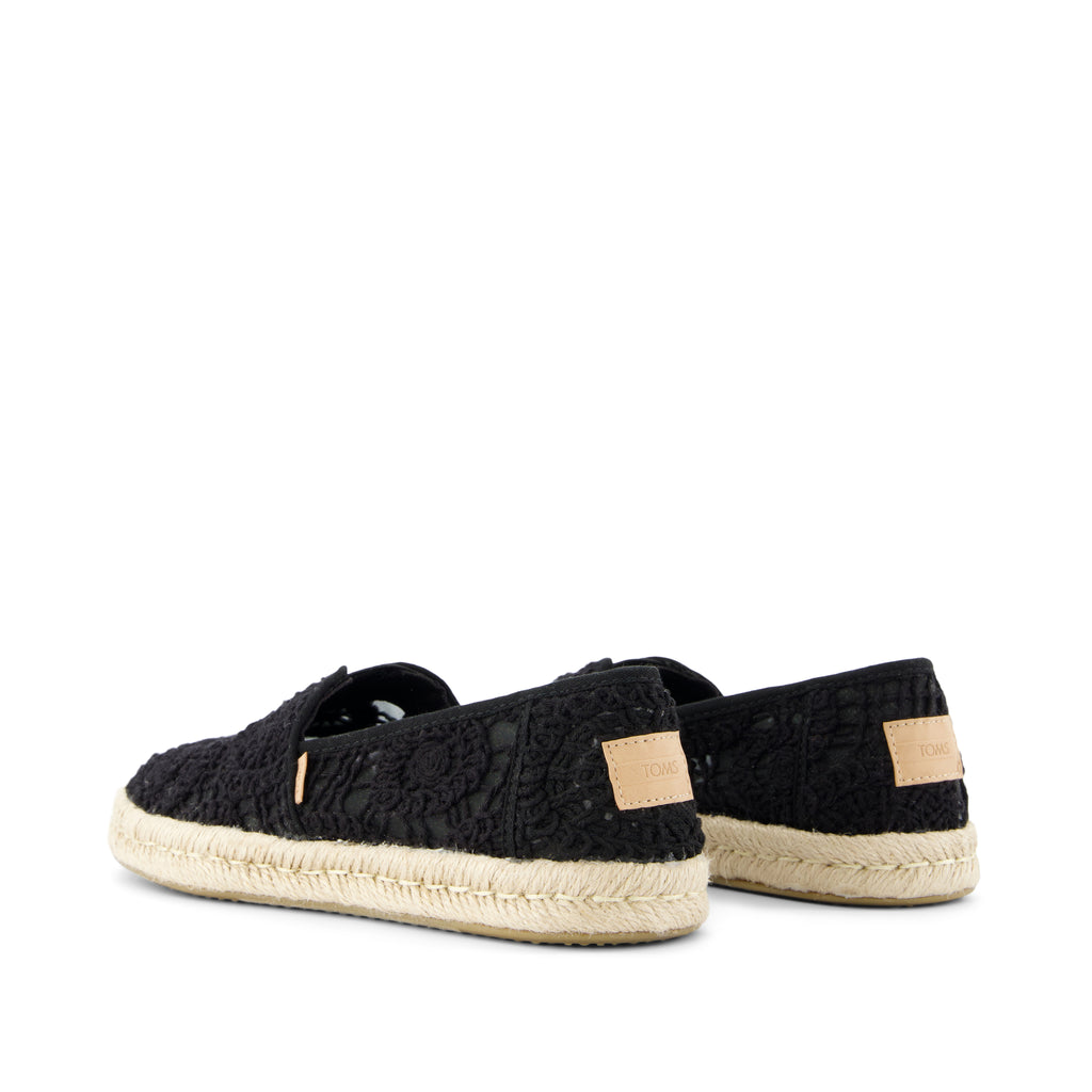 Alpargata Rope 2.0 Espadrille - Black Crochet Lace Back View