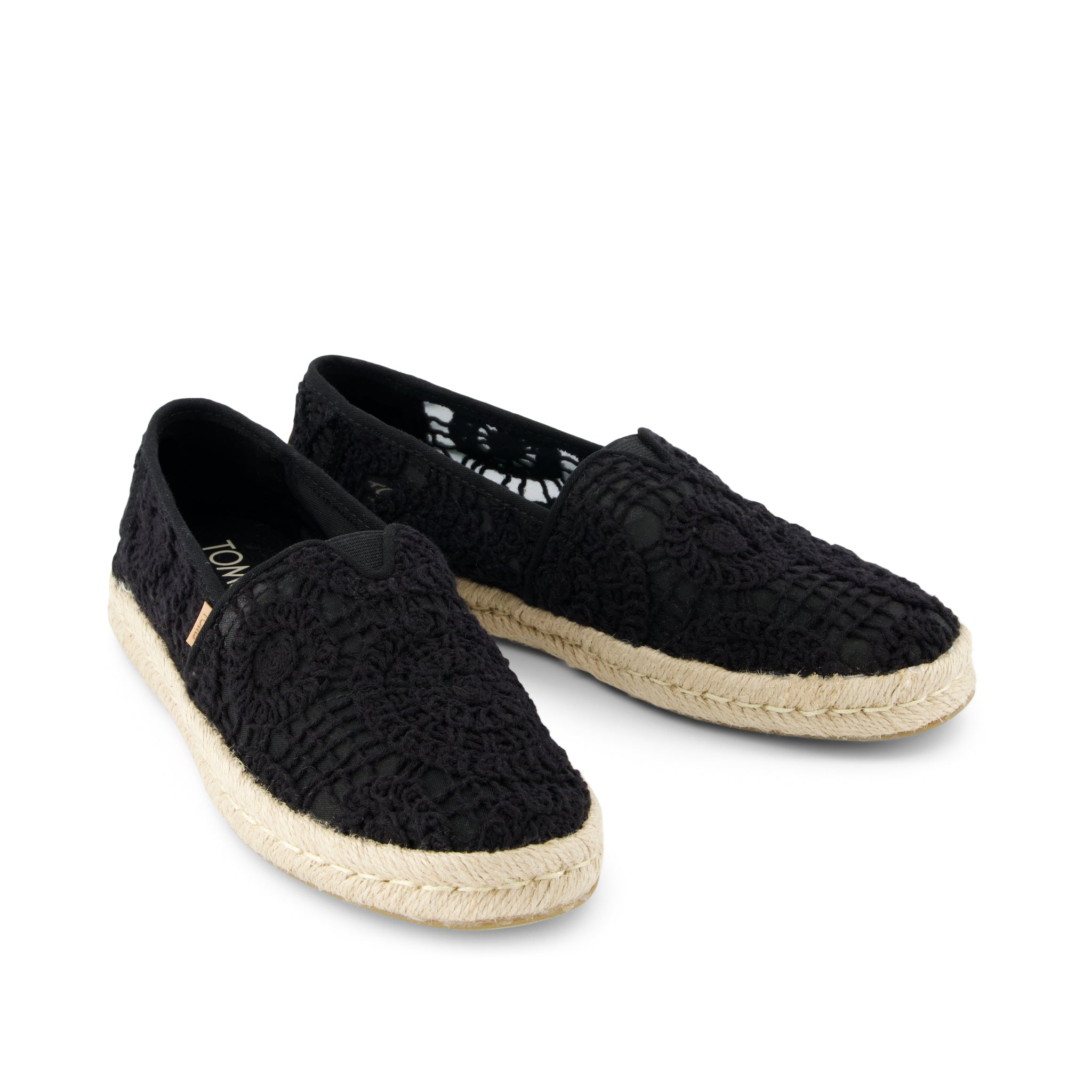 Alpargata Rope 2.0 Espadrille - Black Crochet Lace Front View