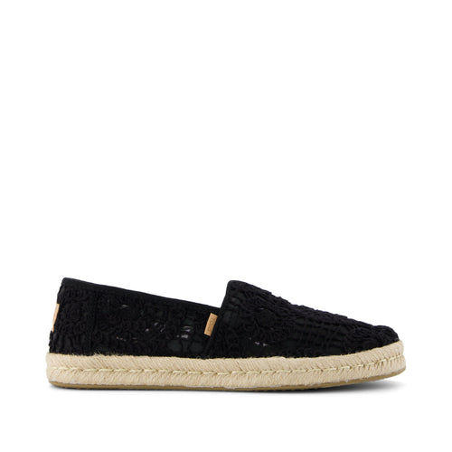 Alpargata Rope 2.0 Espadrille - Black Crochet Lace Side View
