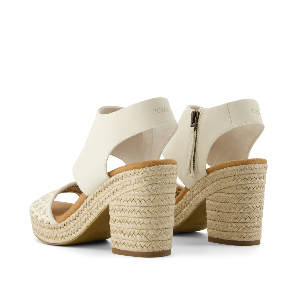Majorca Rope Platform Sandal - Natural Geo Basketweave  Back View