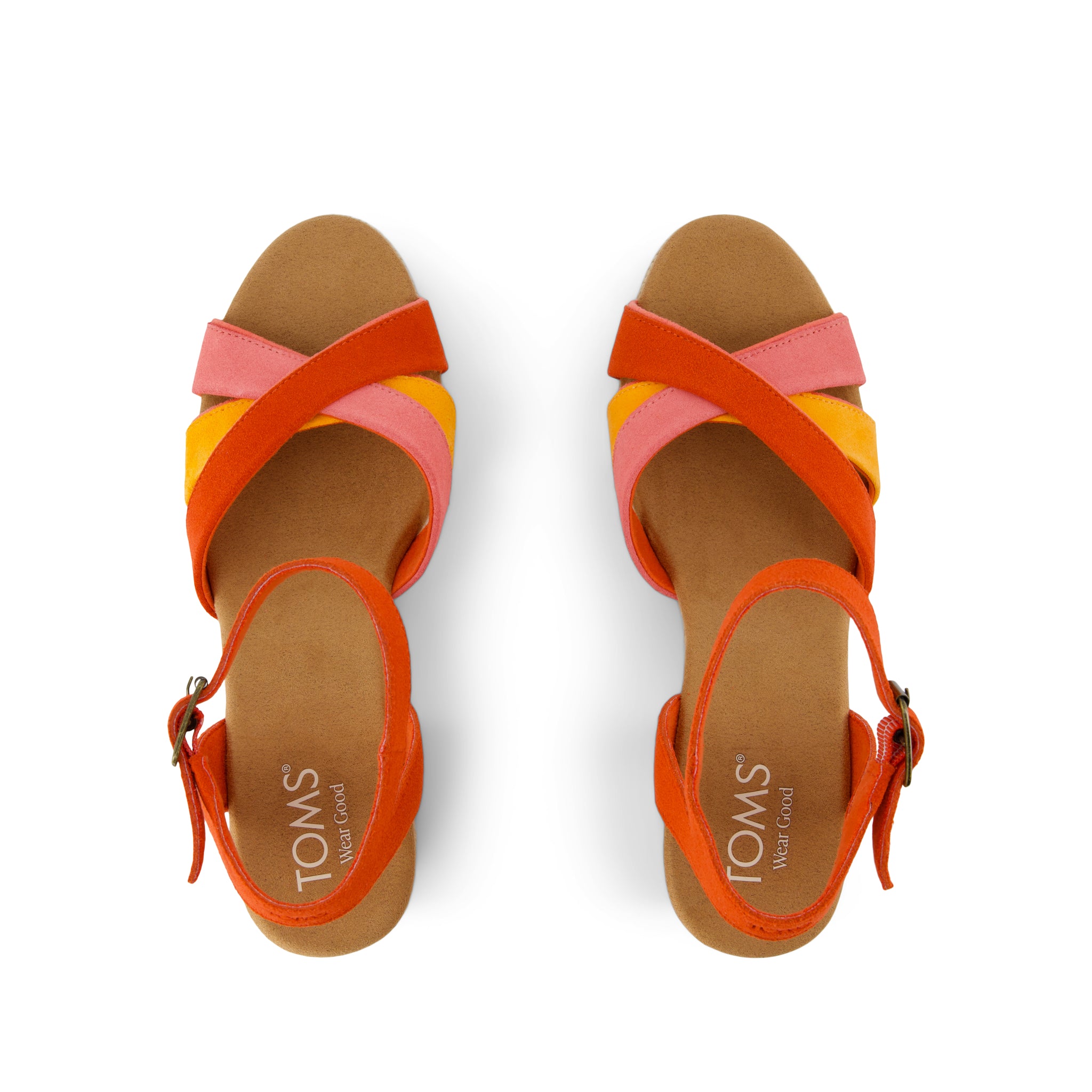 Majorca Rope Strappy Platform Sandal - Flame Suede Top View