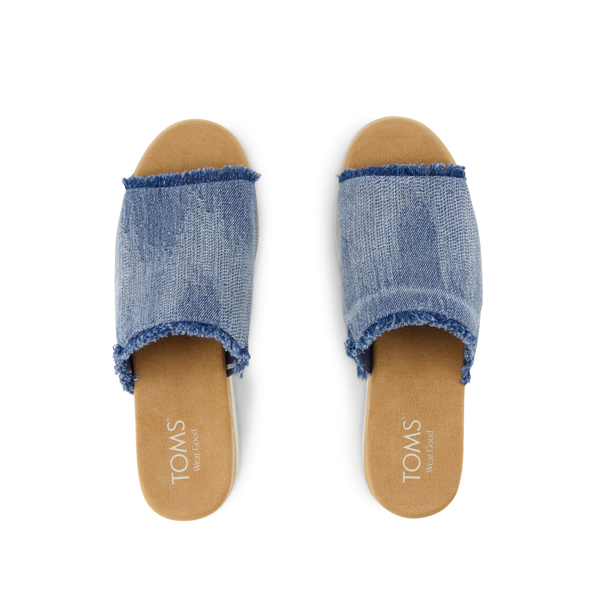 Diana Mule Wedge Sandal - Dark Sky Textured Denim Top View