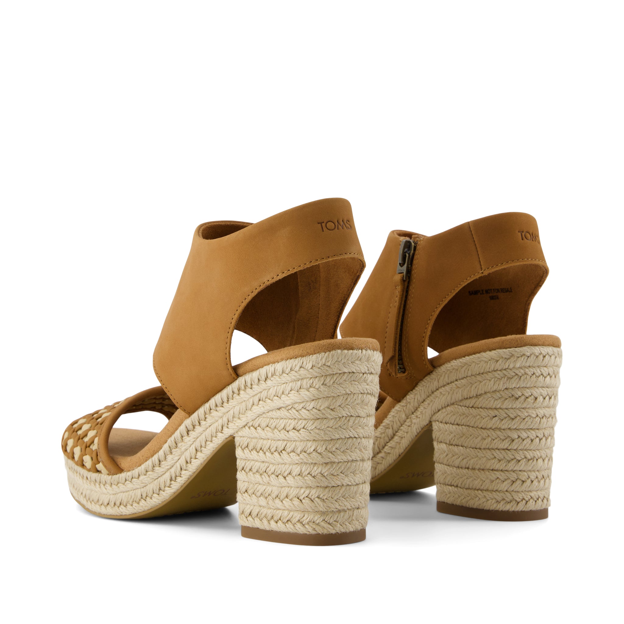 Majorca Rope Platform Sandal - Brown Sugar Geo Basketweave  Back View