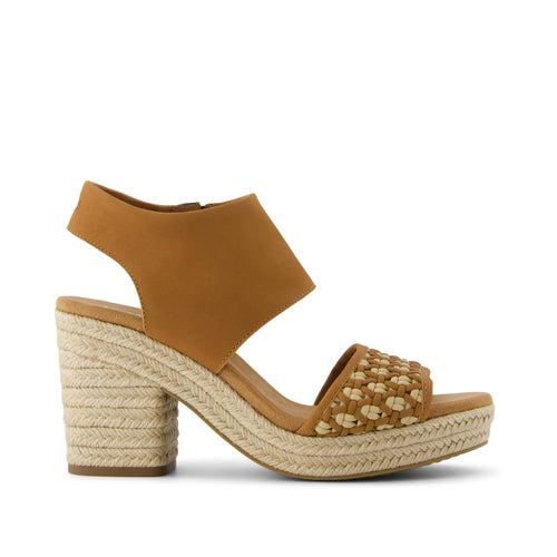 Majorca Rope Platform Sandal - Brown Sugar Geo Basketweave  Side View