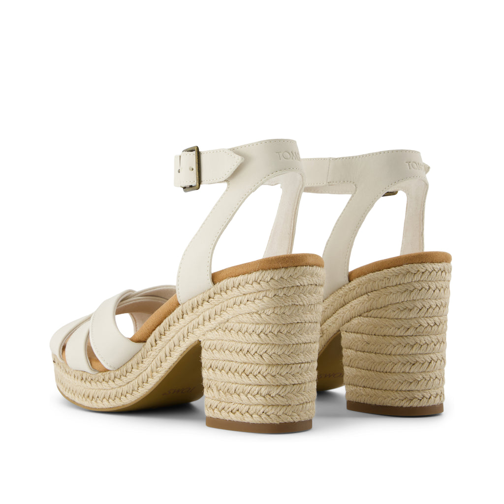 Majorca Rope Strappy Platform Sandal - Light Sand Leather Back View